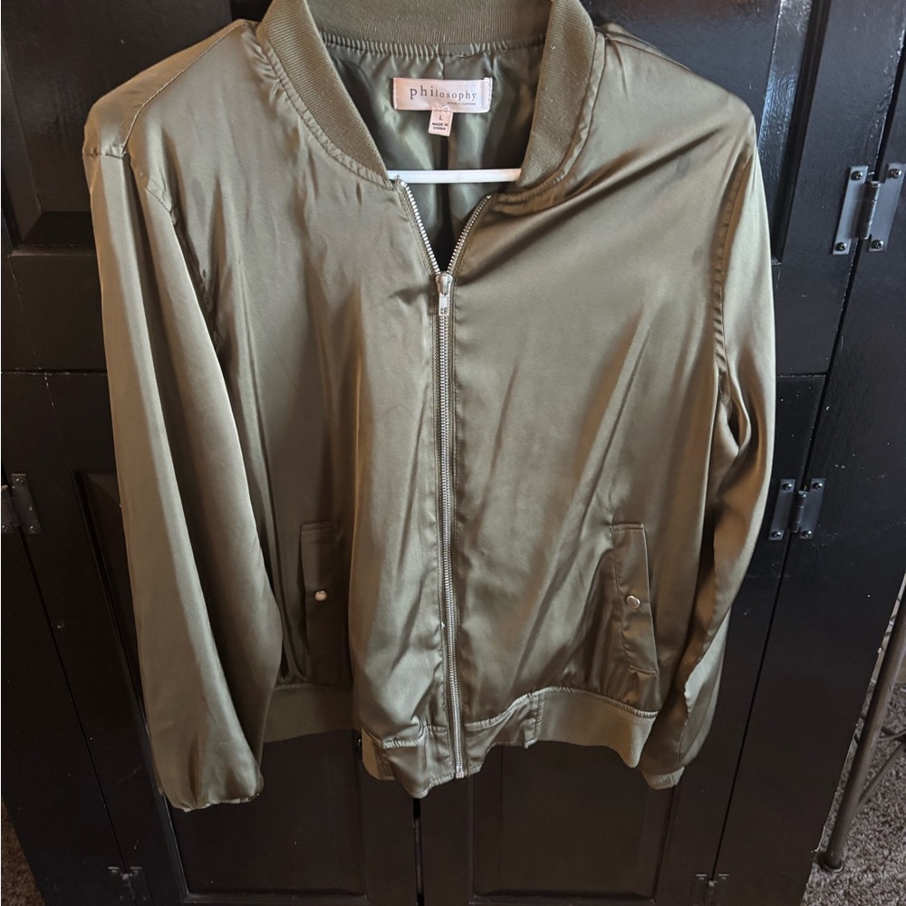 Philosophy Olive Green Bomber Jacket